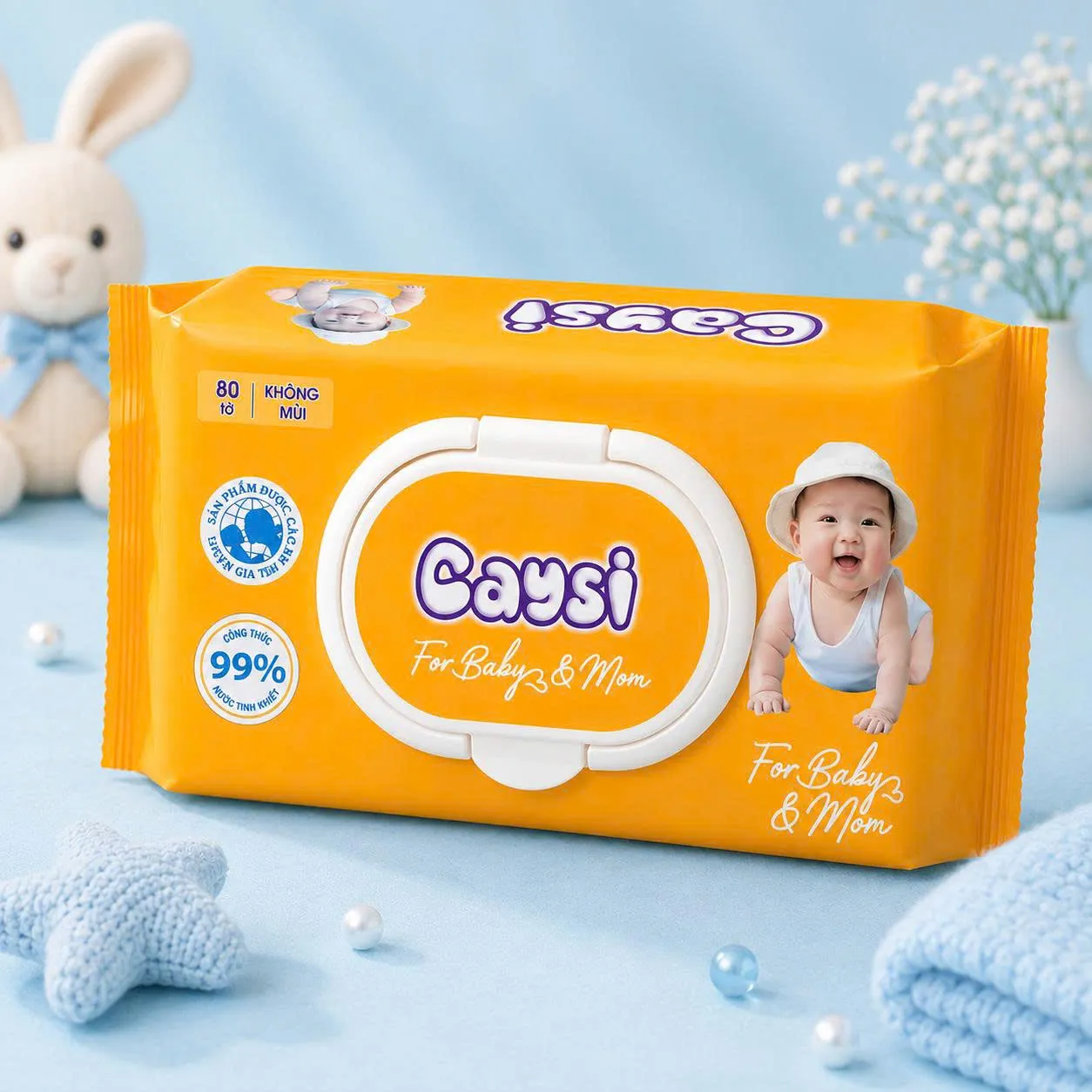 khăn ướt Caysi for baby and mom 80 tờ - CAU80Y