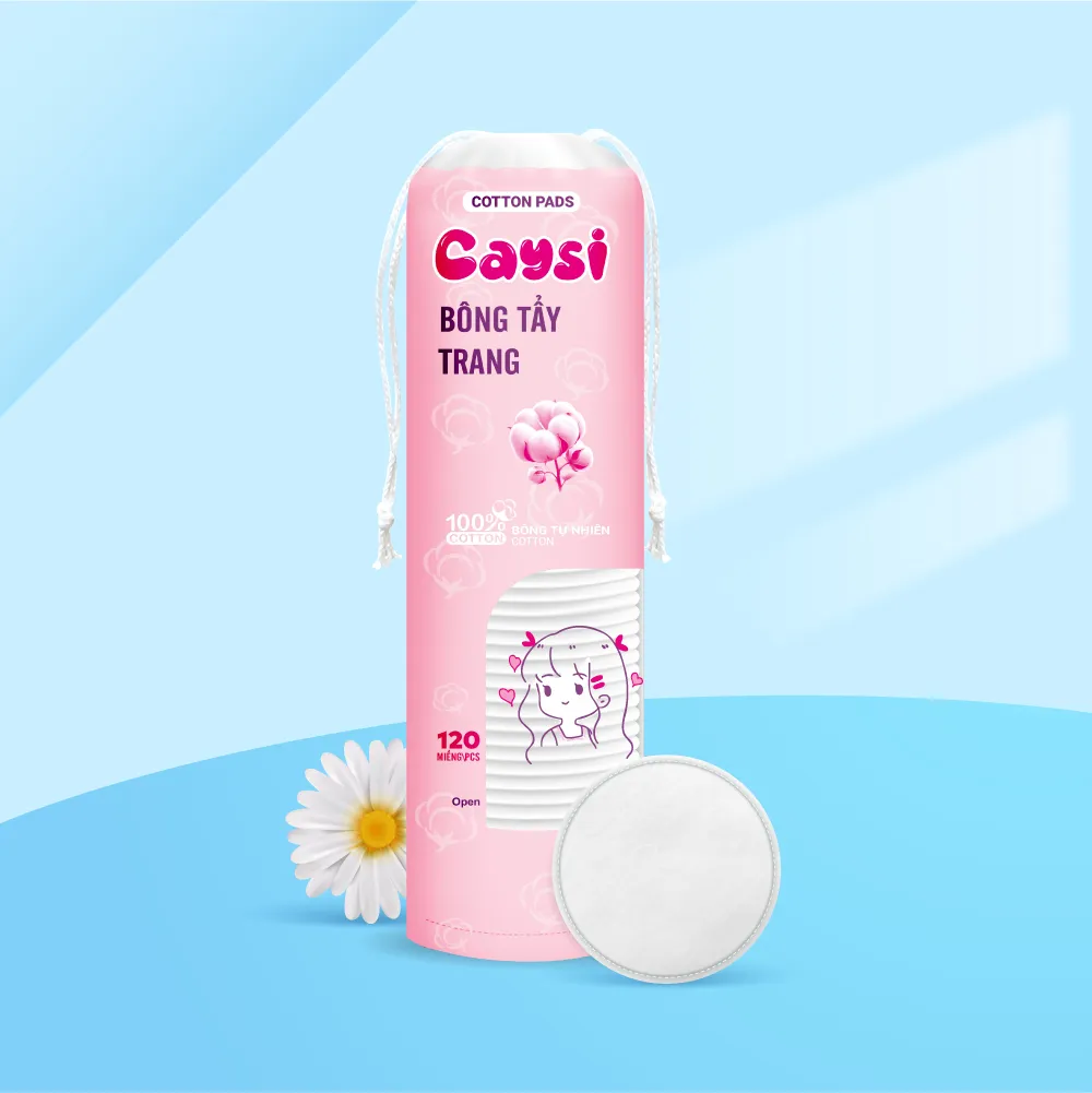 Bông tẩy trang Caysi 120 miếng tròn - CABTT120T